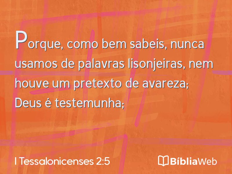 I Tessalonicenses 2:5 em imagem para compartilhar