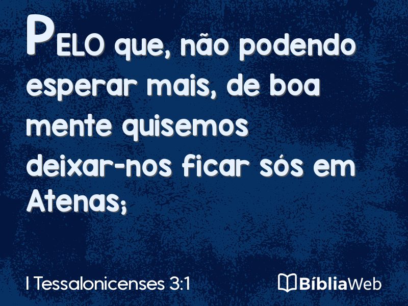 I Tessalonicenses 3:1 em imagem para compartilhar