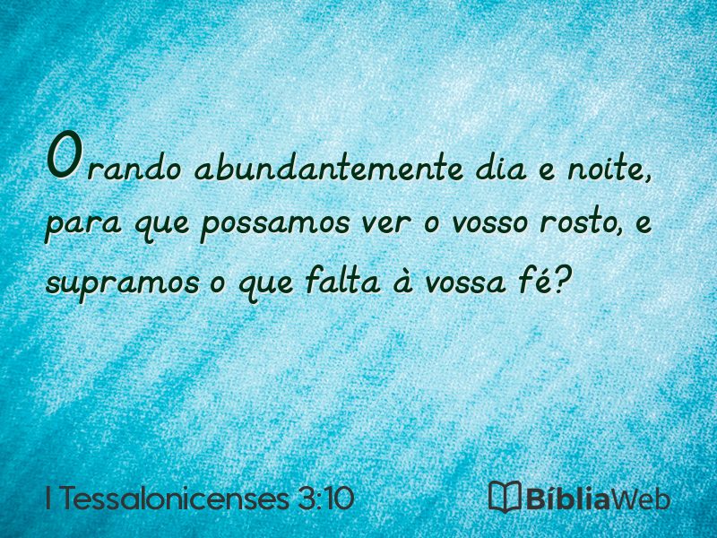 I Tessalonicenses 3:10 em imagem para compartilhar