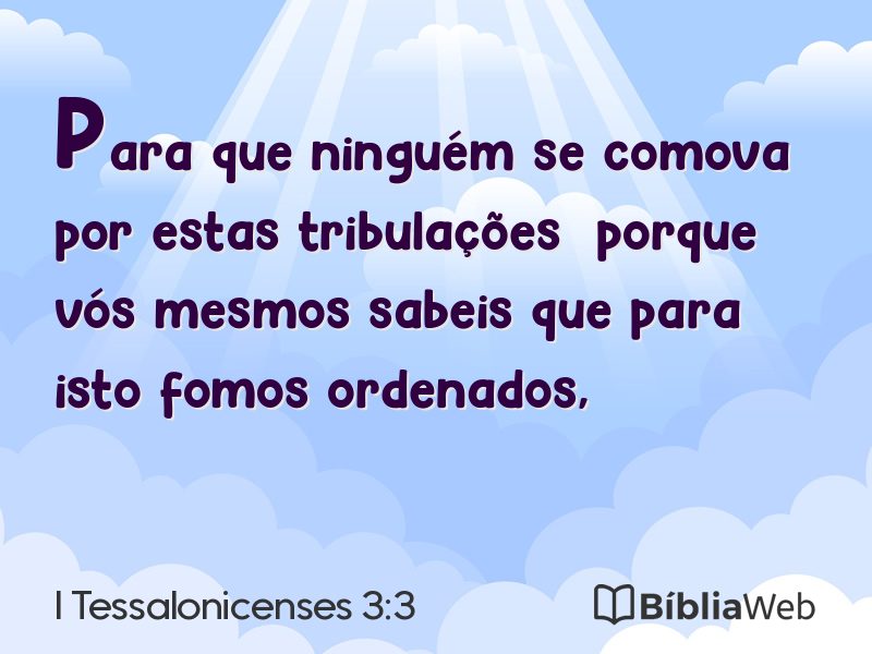 I Tessalonicenses 3:3 em imagem para compartilhar