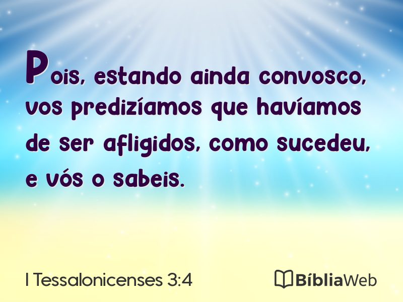 I Tessalonicenses 3:4 em imagem para compartilhar