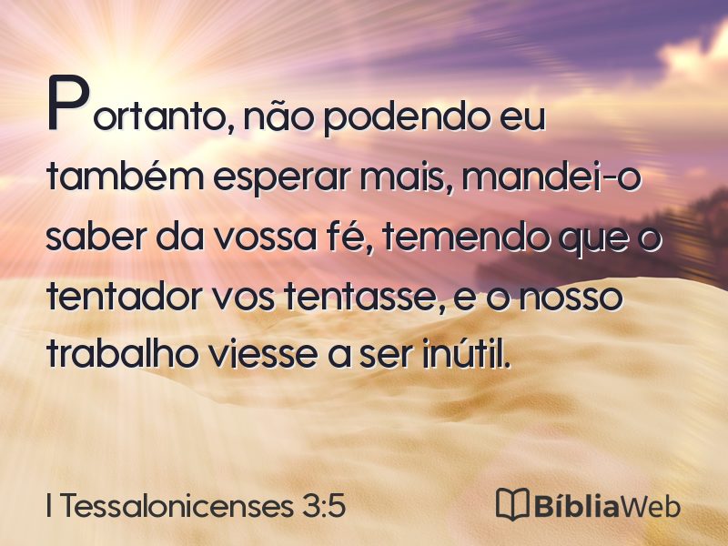 I Tessalonicenses 3:5 em imagem para compartilhar