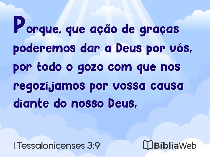 I Tessalonicenses 3:9 em imagem para compartilhar