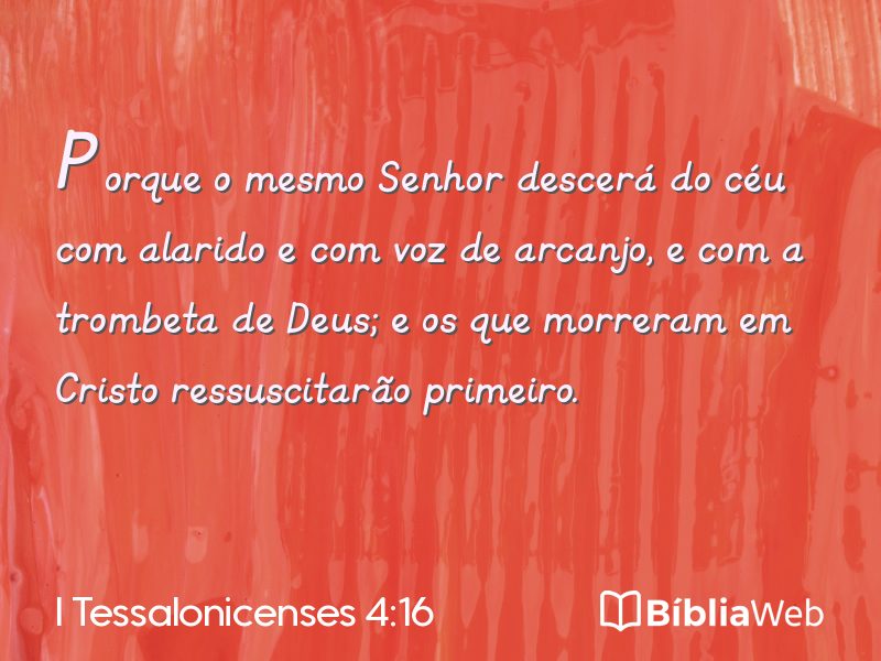 I Tessalonicenses 4:16 em imagem para compartilhar