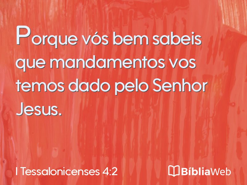I Tessalonicenses 4:2 em imagem para compartilhar