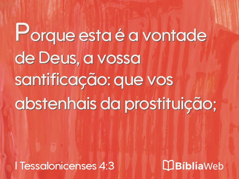 I Tessalonicenses 4:3 em imagem para compartilhar
