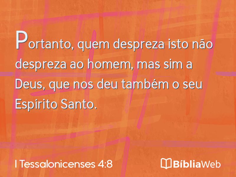 I Tessalonicenses 4:8 em imagem para compartilhar
