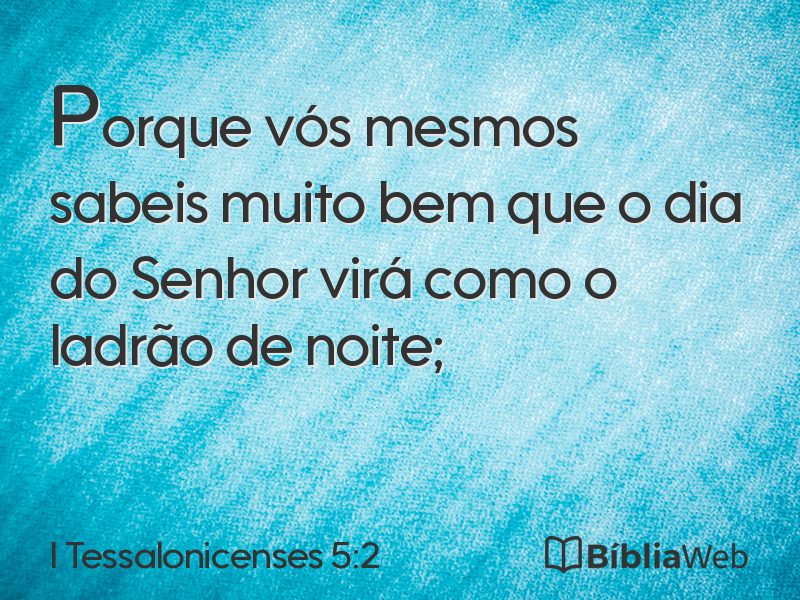 I Tessalonicenses 5:2 em imagem para compartilhar