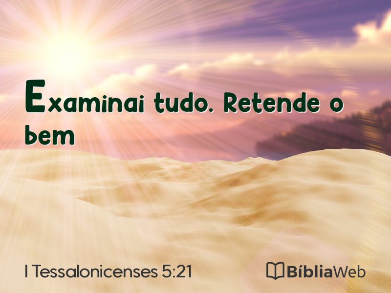I Tessalonicenses 5:21 em imagem para compartilhar