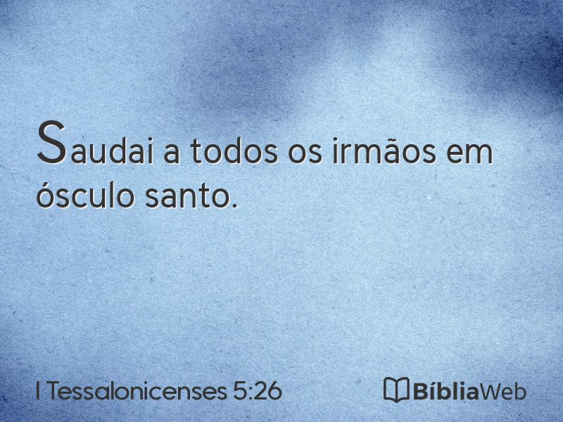 I Tessalonicenses 5:26 em imagem para compartilhar