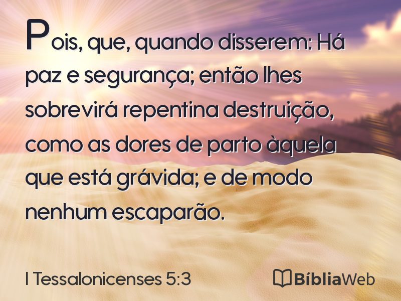 I Tessalonicenses 5:3 em imagem para compartilhar