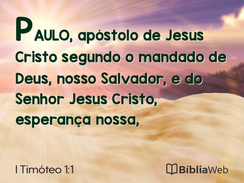 I Timóteo 1:1 em imagem para compartilhar