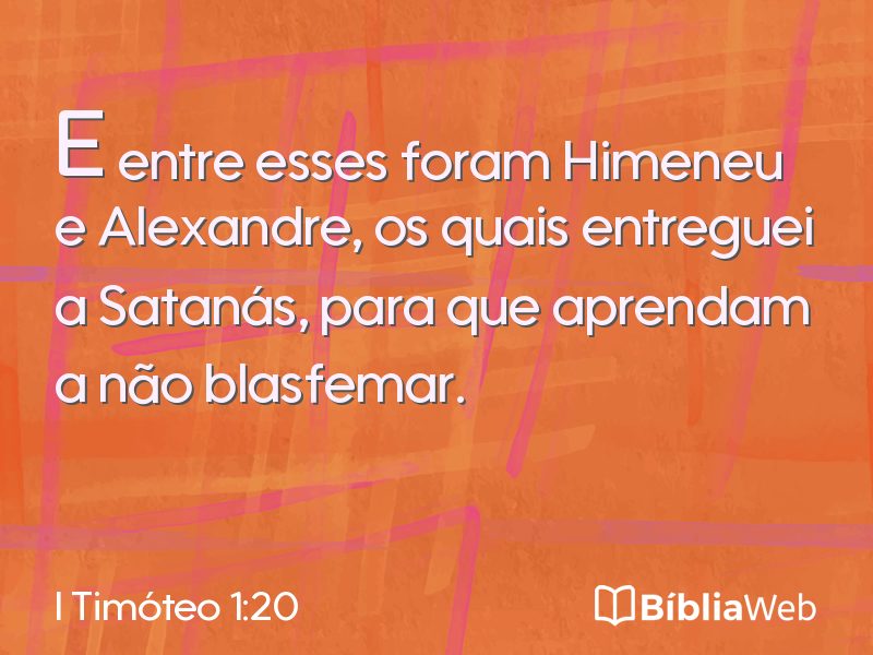 I Timóteo 1:20 em imagem para compartilhar
