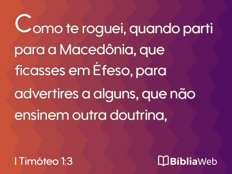 I Timóteo 1:3 em imagem para compartilhar