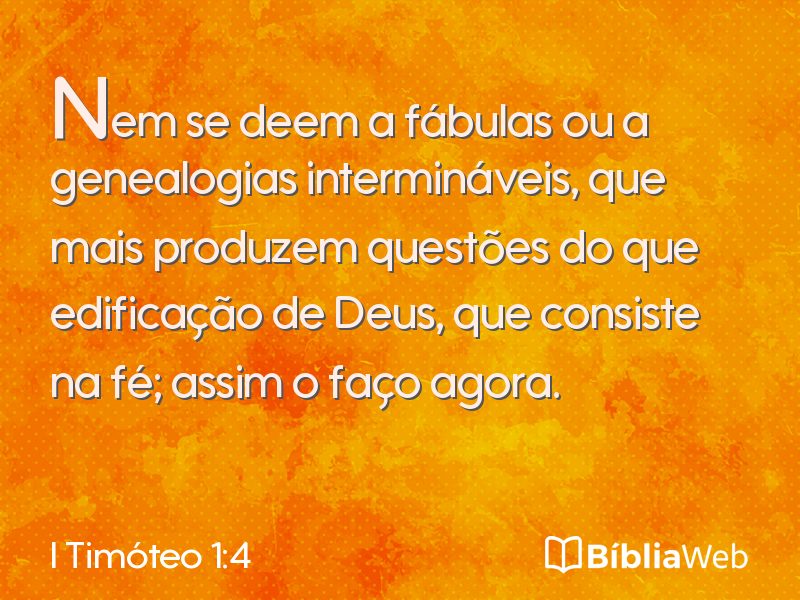 I Timóteo 1:4 em imagem para compartilhar
