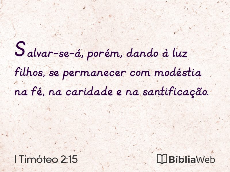 I Timóteo 2:15 em imagem para compartilhar