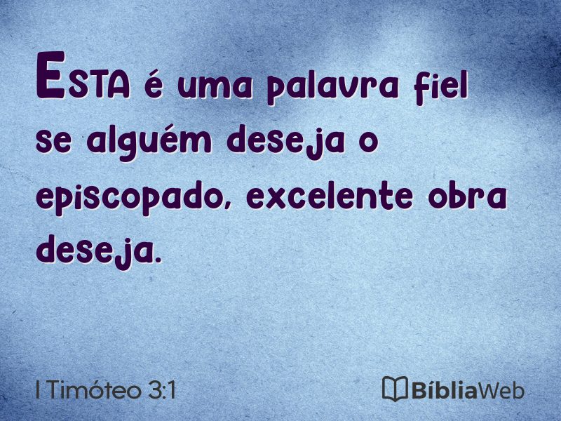 I Timóteo 3:1 em imagem para compartilhar
