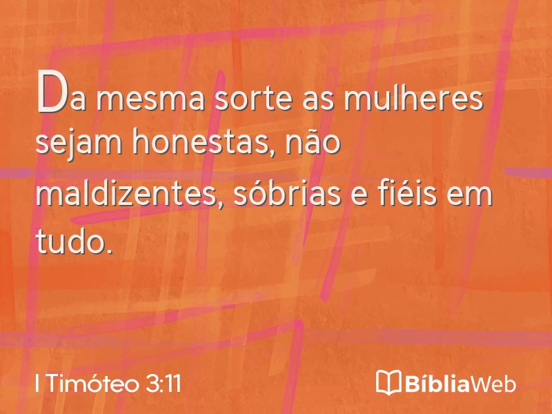 I Timóteo 3:11 em imagem para compartilhar