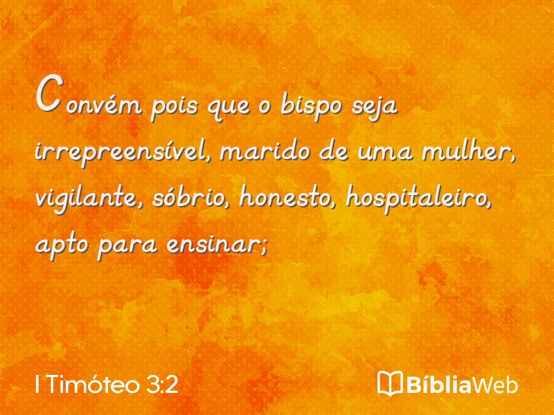 I Timóteo 3:2 em imagem para compartilhar