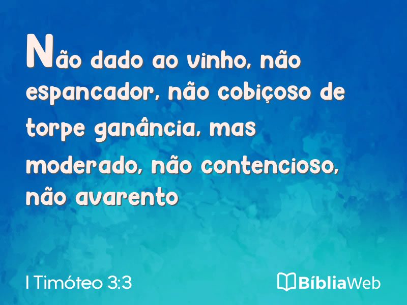 I Timóteo 3:3 em imagem para compartilhar