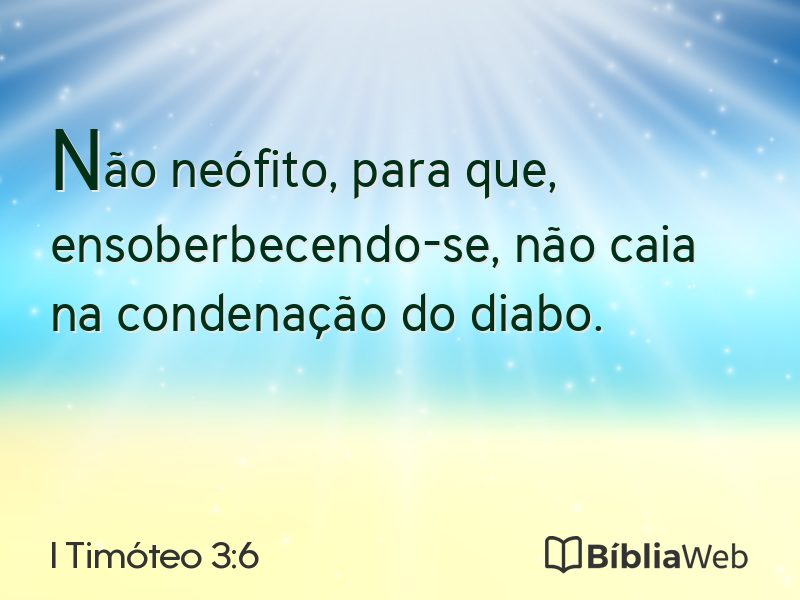 I Timóteo 3:6 em imagem para compartilhar