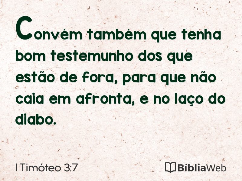 I Timóteo 3:7 em imagem para compartilhar