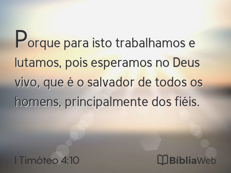 I Timóteo 4:10 em imagem para compartilhar