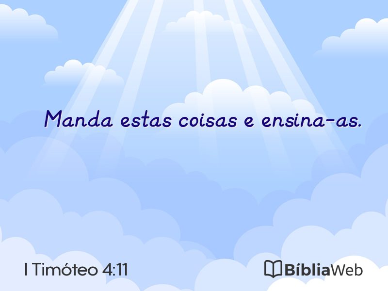 I Timóteo 4:11 em imagem para compartilhar