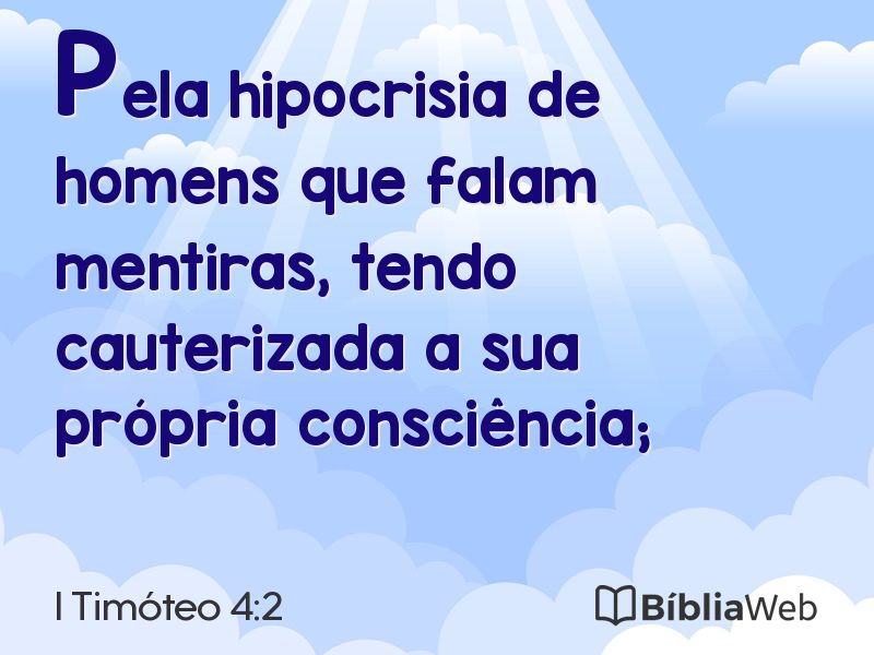 I Timóteo 4:2 em imagem para compartilhar
