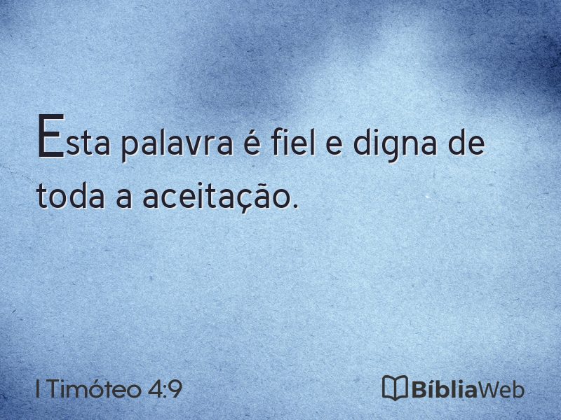 I Timóteo 4:9 em imagem para compartilhar