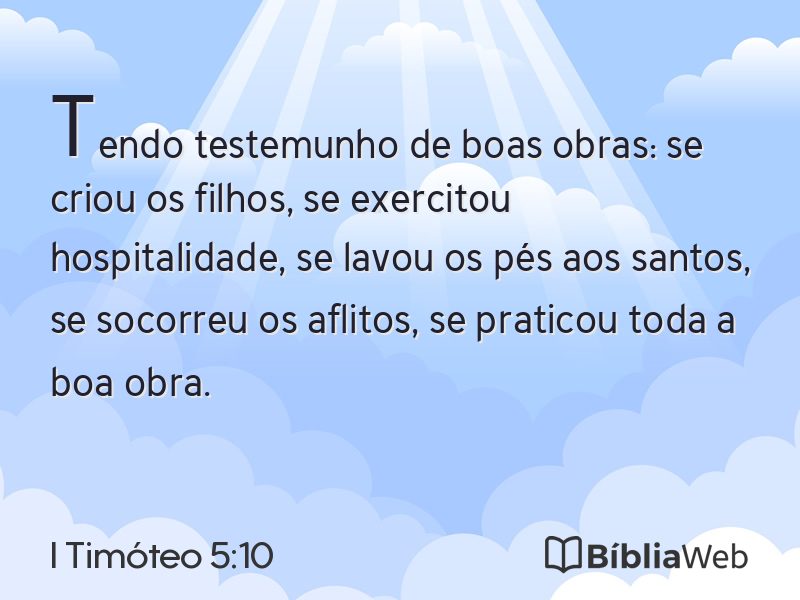 I Timóteo 5:10 em imagem para compartilhar