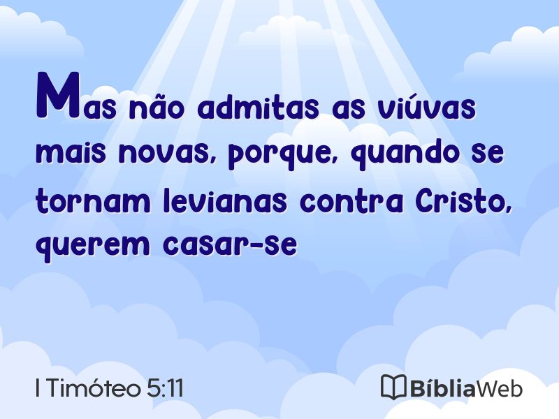 I Timóteo 5:11 em imagem para compartilhar