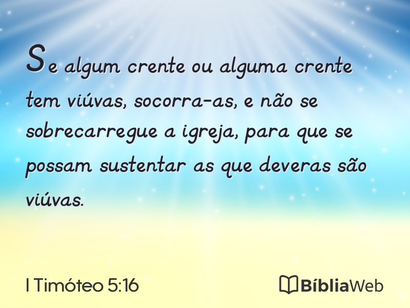 I Timóteo 5:16 em imagem para compartilhar