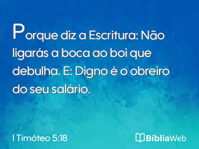 I Timóteo 5:18 em imagem para compartilhar