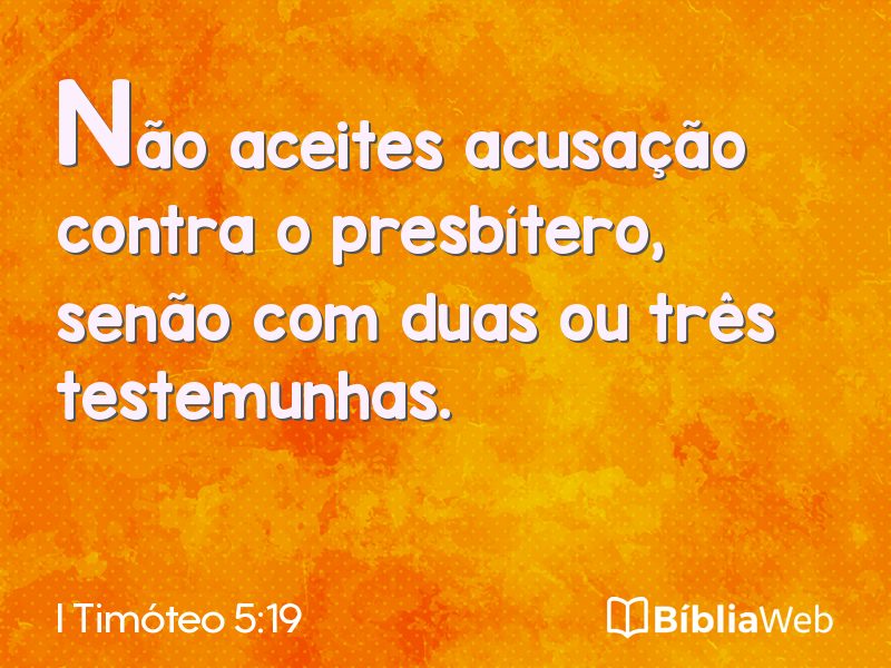 I Timóteo 5:19 em imagem para compartilhar