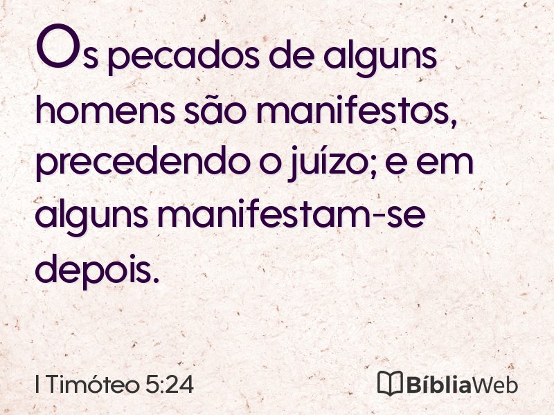 I Timóteo 5:24 em imagem para compartilhar