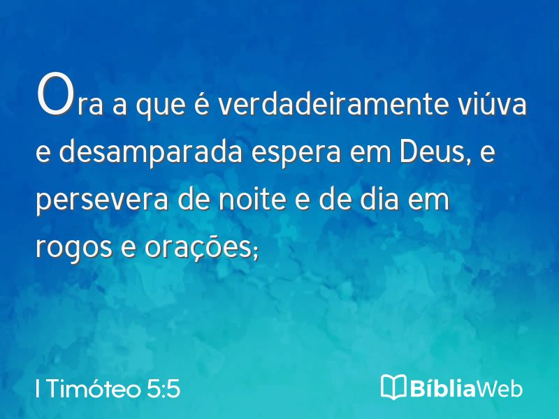 I Timóteo 5:5 em imagem para compartilhar