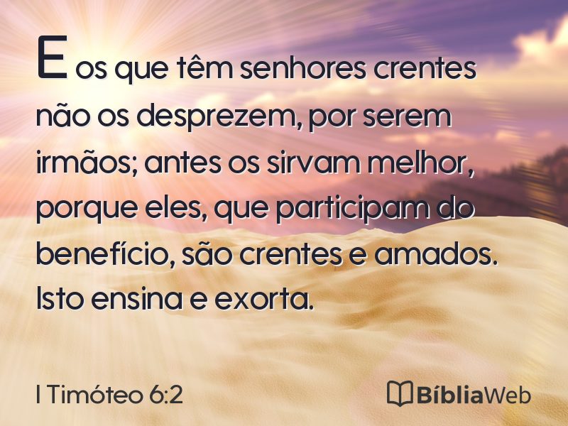 I Timóteo 6:2 em imagem para compartilhar