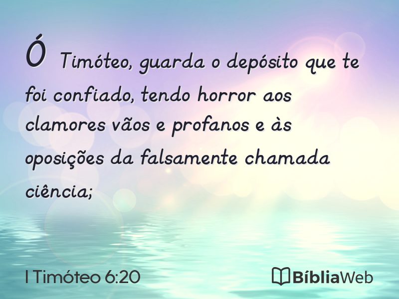 I Timóteo 6:20 em imagem para compartilhar