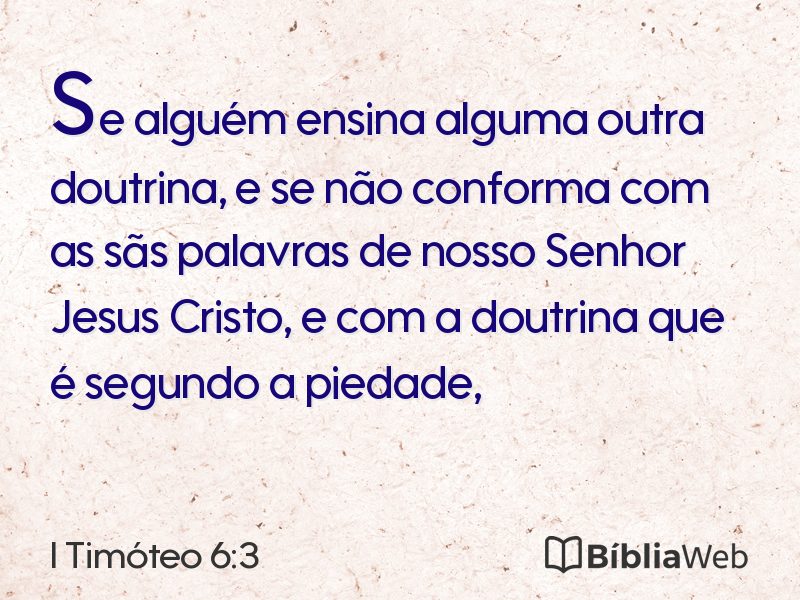 I Timóteo 6:3 em imagem para compartilhar