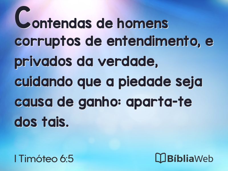 I Timóteo 6:5 em imagem para compartilhar