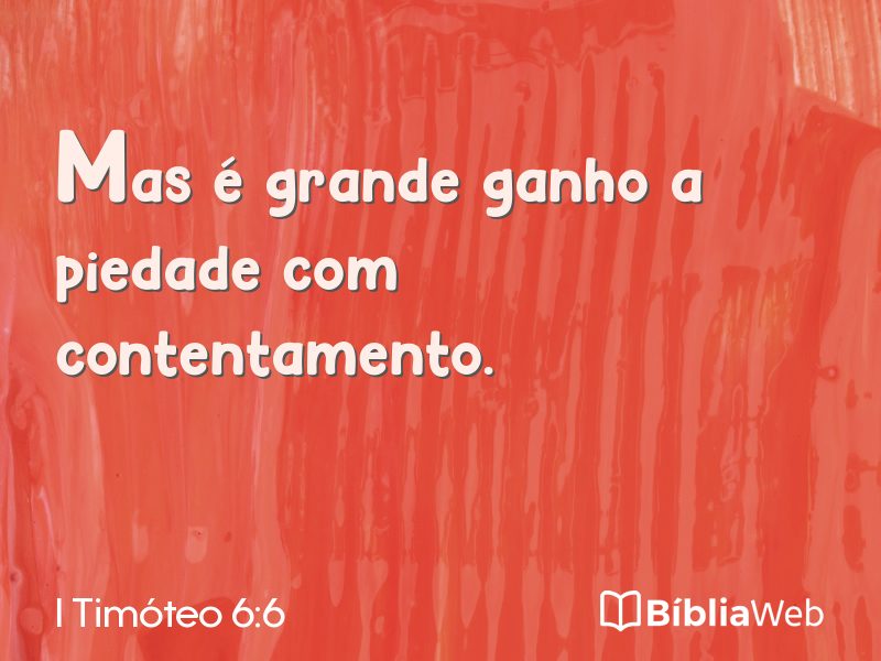 I Timóteo 6:6 em imagem para compartilhar