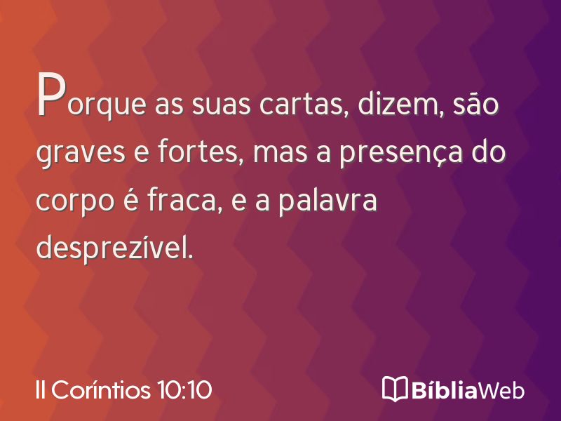 II Coríntios 10:10 em imagem para compartilhar