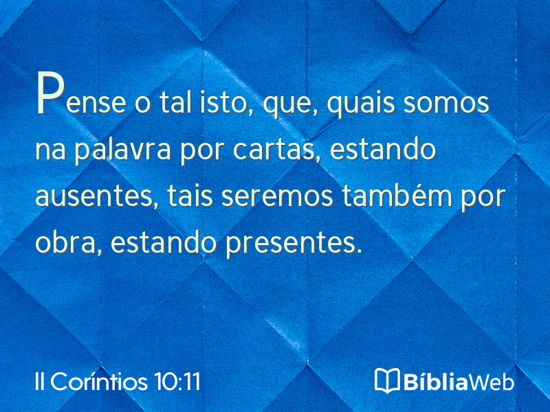 II Coríntios 10:11 em imagem para compartilhar