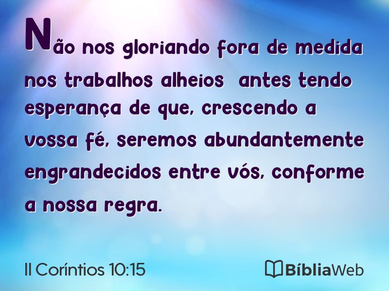 II Coríntios 10:15 em imagem para compartilhar
