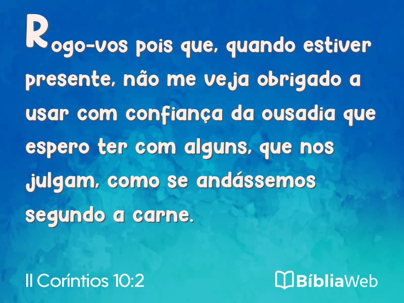 II Coríntios 10:2 em imagem para compartilhar