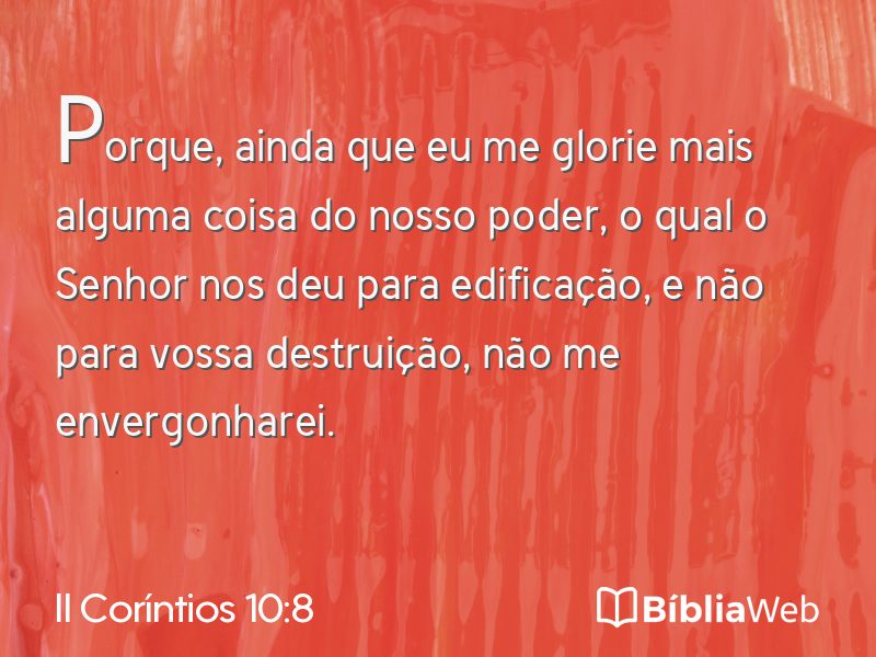 II Coríntios 10:8 em imagem para compartilhar