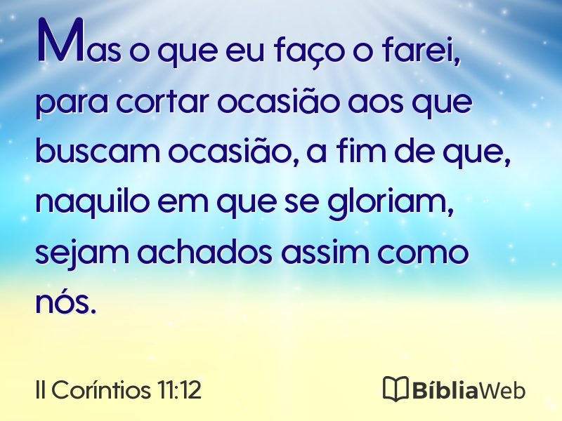 II Coríntios 11:12 em imagem para compartilhar