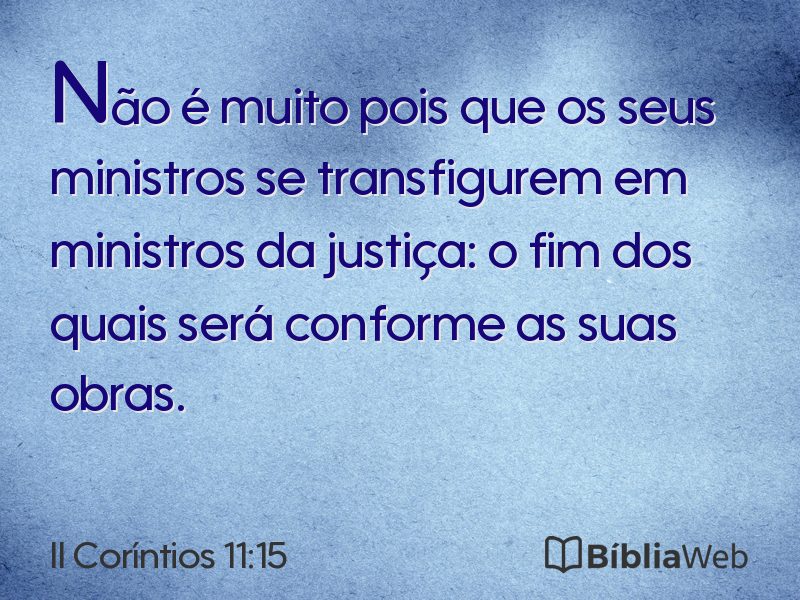 II Coríntios 11:15 em imagem para compartilhar