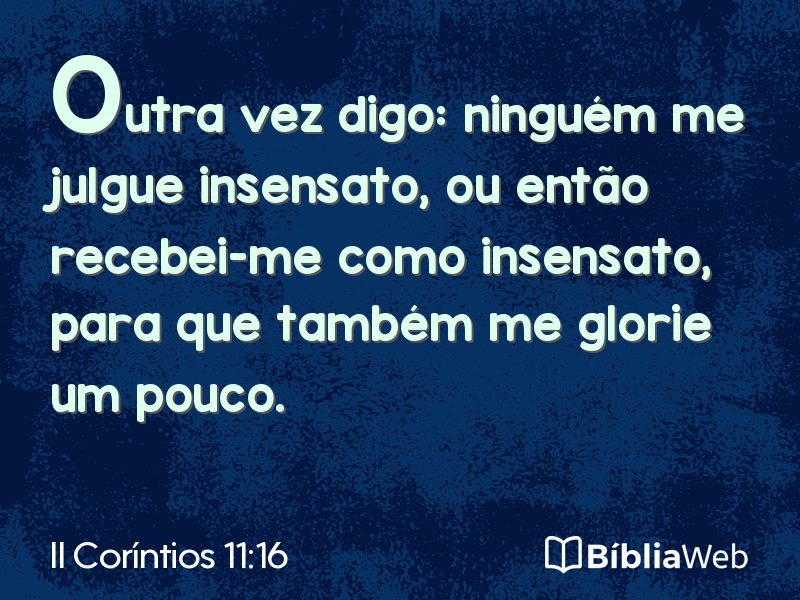 II Coríntios 11:16 em imagem para compartilhar